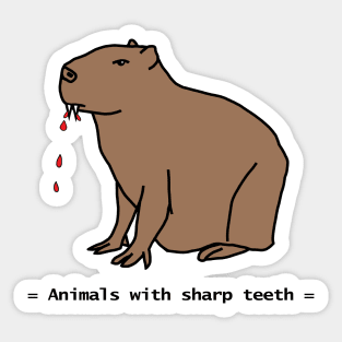 Animals with Sharp Teeth Halloween Horror Capybara Sticker